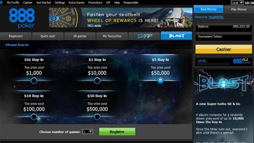 Регистрация в турнире blast 888 poker